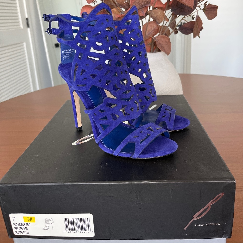 Brian Atwood Purple Suede Heel